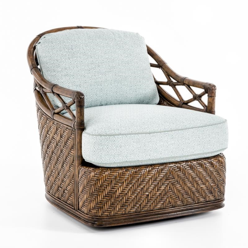 Tommy Bahama Home Bali Hai Diamond Cove Swivel Chair with Wicker and ...